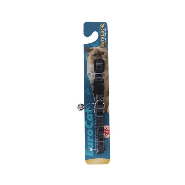 Euro Cat Kedi Boyun Tasması Ekose Desenli 10 Mm 28 Cm Gri