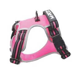 M-Pets Hıkıng Reflektörlü Soft Köpek Göğüs Tasması Pembe S