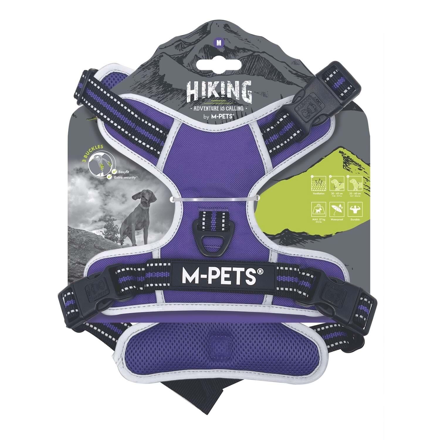 M-Pets Hıkıng Reflektörlü Soft Köpek Göğüs Tasması Mor L