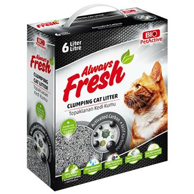 Pet Active Always Fresh Aktif Karbonlu Topaklanan Bentonite Kedi Kumu 6 Lt