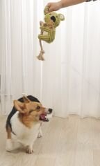 M-Pets Lars Kuala Peluş Kedi ve Köpek Oyuncağı 34x11x7 Cm Gri/Yeşil