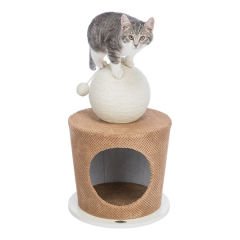 Trixie Kedi Evi ve Tırmalama Topu Boz Kahverengi 36x50 Cm