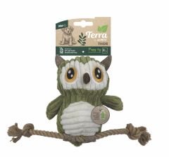 M-Pets Thor Baykuş Peluş Kedi ve Köpek Oyuncağı 30x13x7 Cm Gri/Yeşil