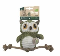 M-Pets Thor Baykuş Peluş Kedi ve Köpek Oyuncağı 30x13x7 Cm Gri/Yeşil