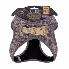Doggie Havalı Dokuma Reflektör Küçük Irk Köpek Göğüs Tasması Large Kamuflaj 42-48 Cm