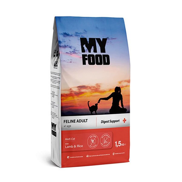 My Food Adult Digest Support Kuzu ve Pirinçli Yetişkin Kedi Maması 1.5 Kg
