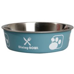 Flamingo Bella Metal Köpek Mama Kabı Mavi 17 Cm