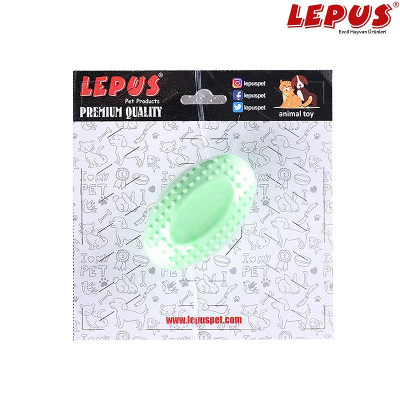 Lepus Dental Oval Top Köpek Oyuncağı Yeşil 5 Cm