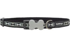 Red Dingo Bone Yard Desenli Köpek Boyun Tasması Siyah 20 Mm