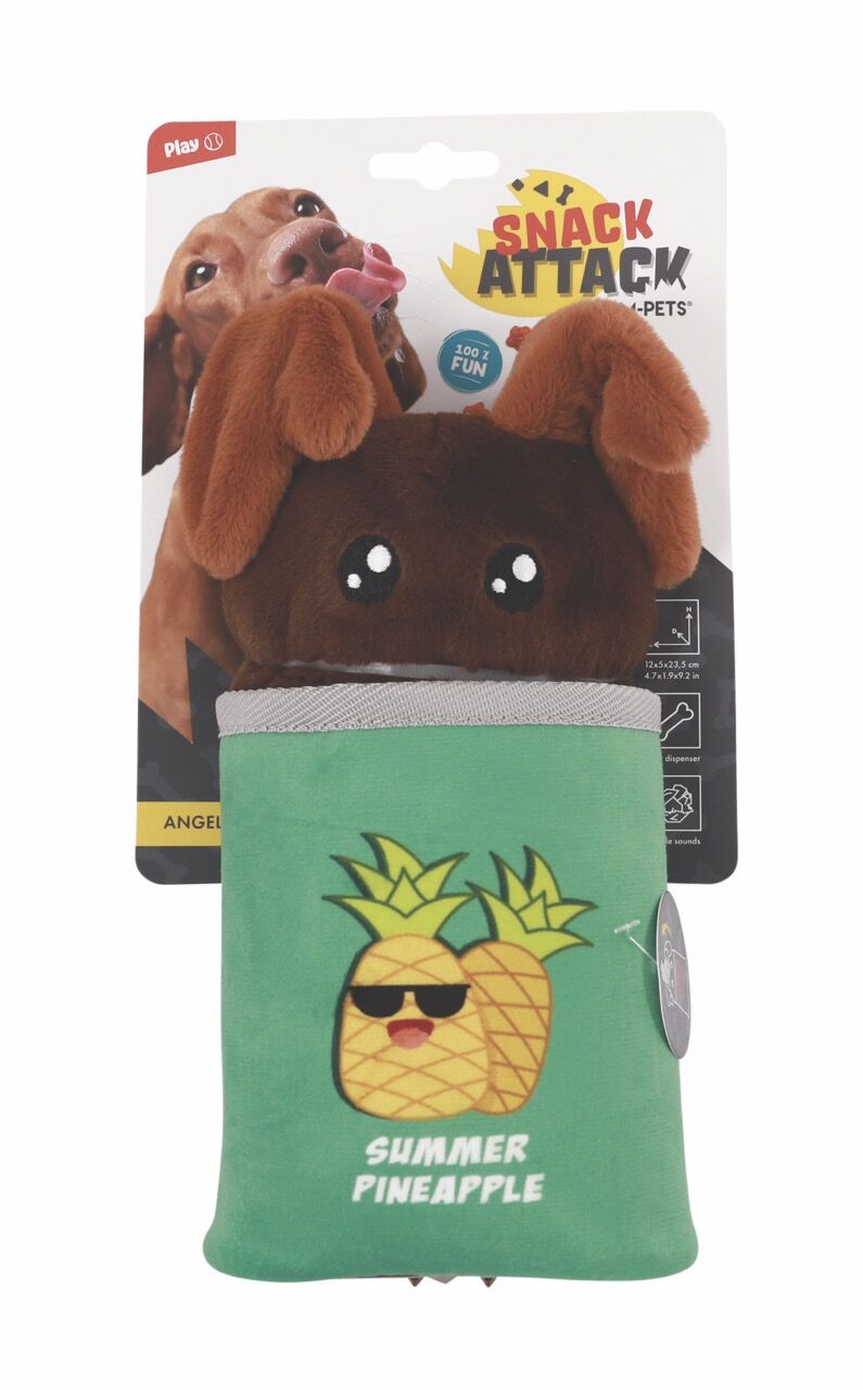 M-Pets Angel Ödül Hazneli Peluş Köpek Oyuncağı 12x5x23.5 Cm Kahverengi/Yeşil