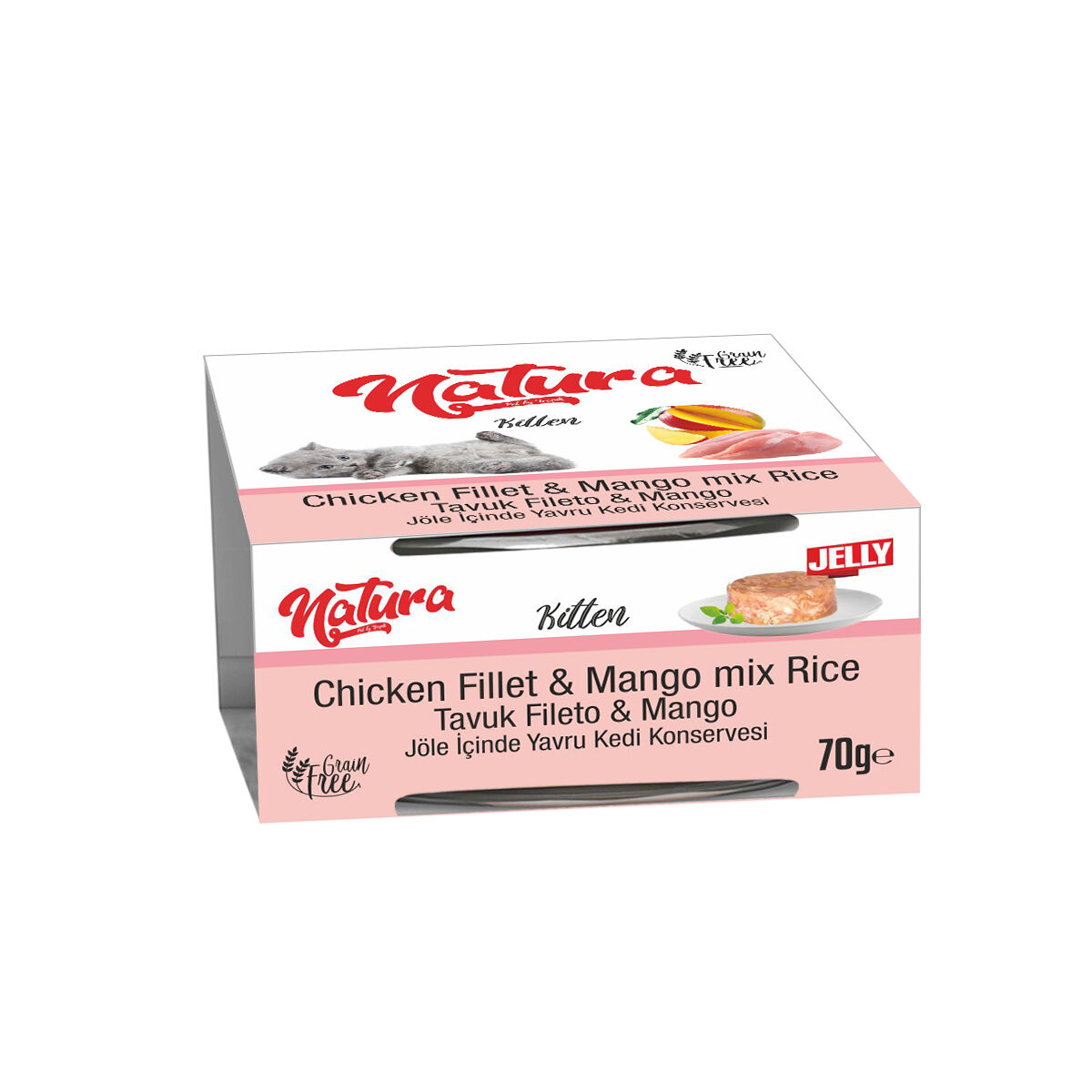 Natura Tavuk Fileto ve Mangolu Yavru Kedi Konservesi 70 gr