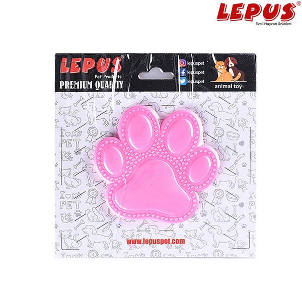 Lepus Ağız ve Diş Sağlığı İçin Pati Köpek Oyuncağı Pembe 13x7h cm