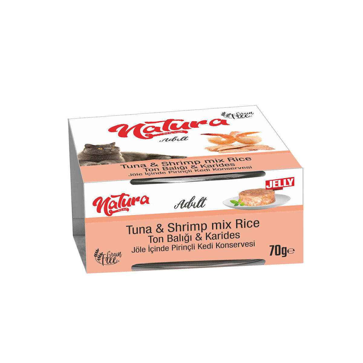 Natura Ton Balıklı ve Karidesli Yetişkin Kedi Maması 70 gr