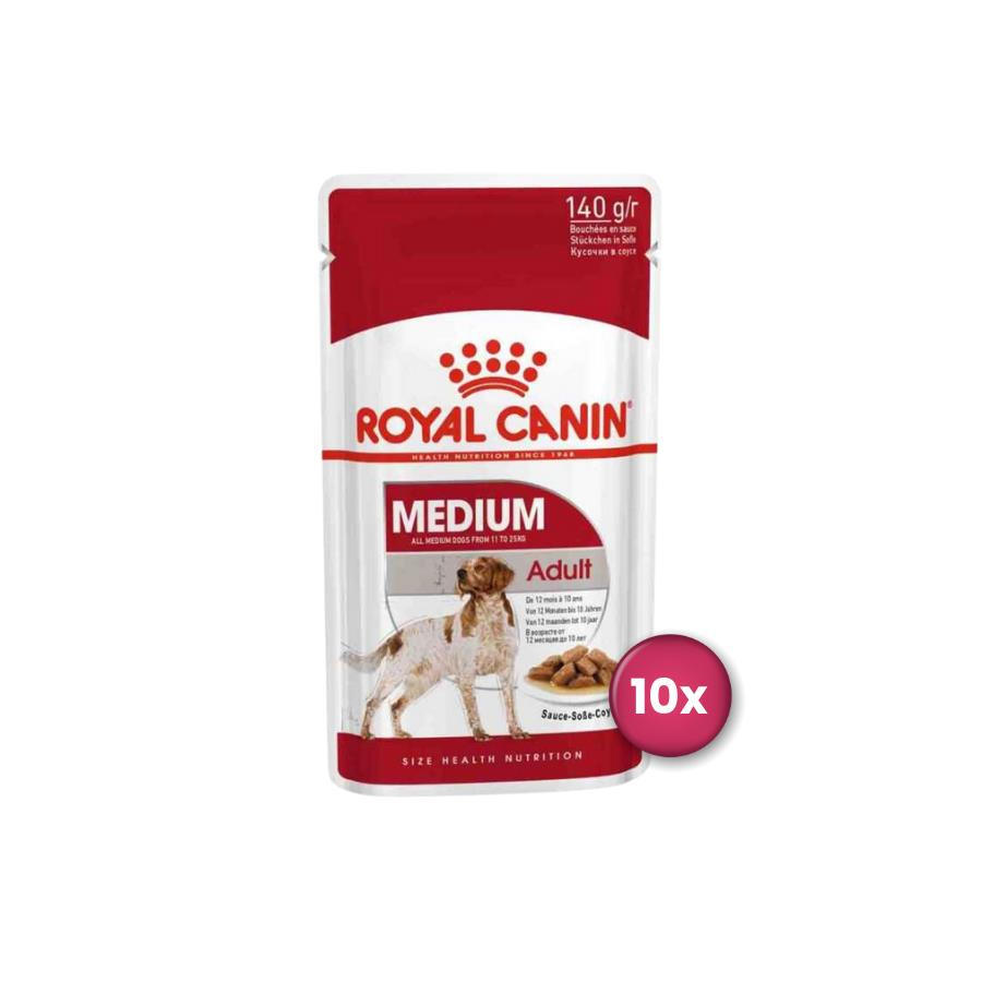 Royal Canin Medium Adult Orta Irk Yetişkin Köpekler İçin Parça Etli Yaş Mama 140 gr X 10 Adet
