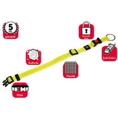 Karlie Kilitli Köpek Boyun Tasması Small Sarı 20 Mm 30-45 Cm