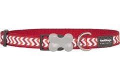 Red Dingo Reflektörlü Ziggy Desenli Köpek Boyun Tasması Kırmızı 15 Mm