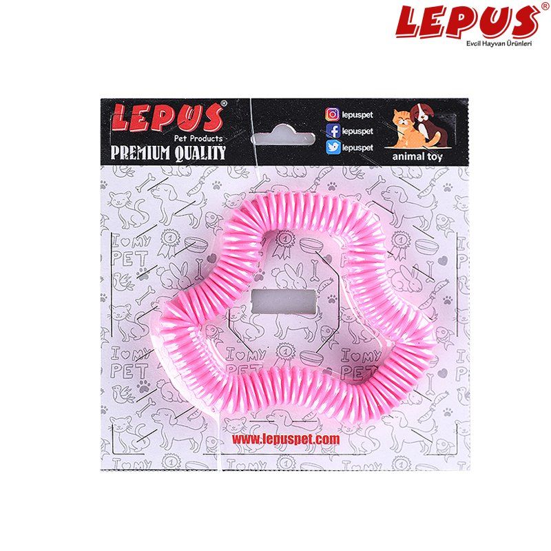 Lepus Ağız ve Diş Sağlığı İçin Altıgen Halka Köpek Oyuncağı Pembe 13x7h cm