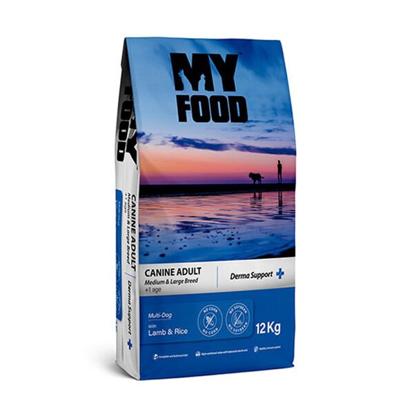 My Food Yetişkin Derma Support Kuzu ve Pirinçli Orta/Büyük Irk Yetişkin Köpek Maması 12 Kg