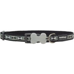 Red Dingo Bone Yard Desenli Köpek Boyun Tasması Siyah 15 Mm