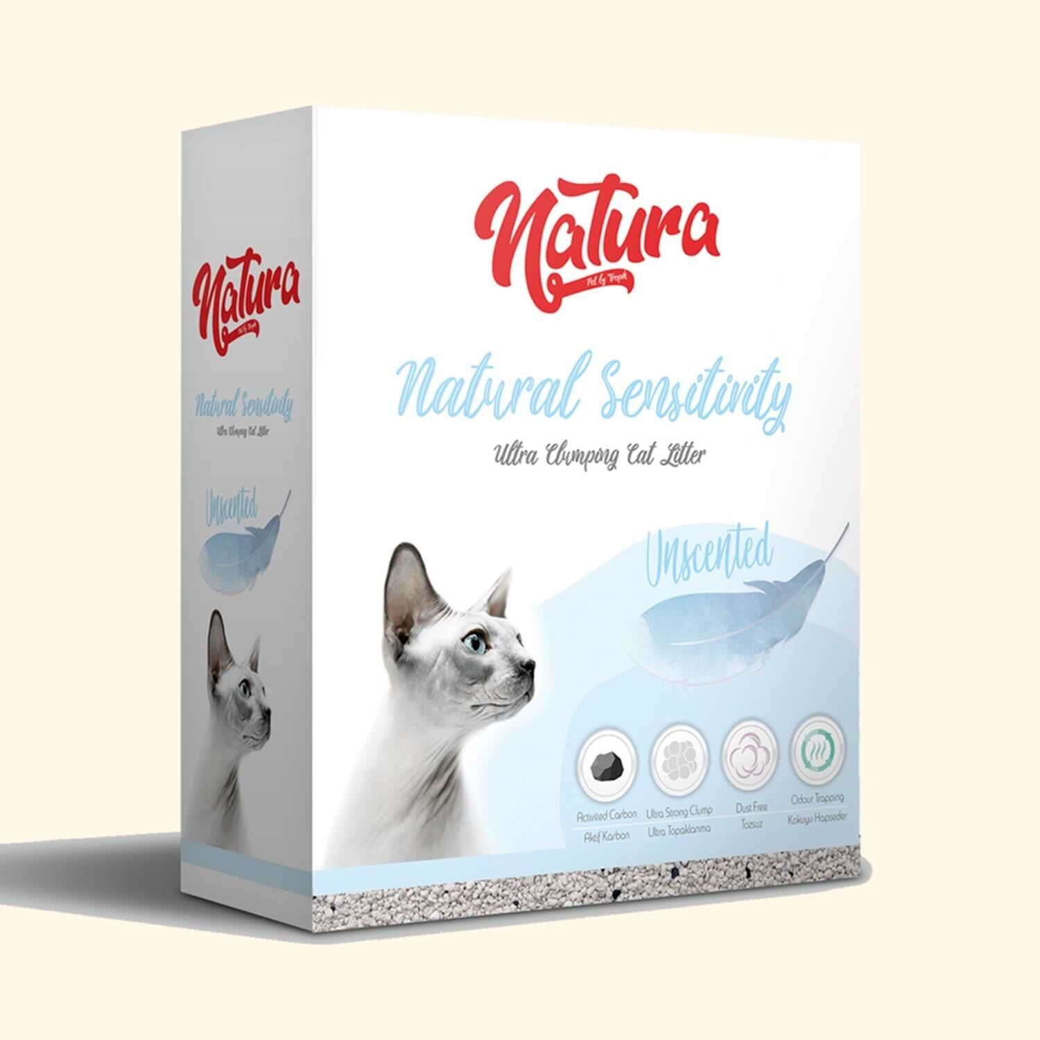 Natura Natural Sensitive Kokusuz Topaklaşan Kedi Kumu 10 lt