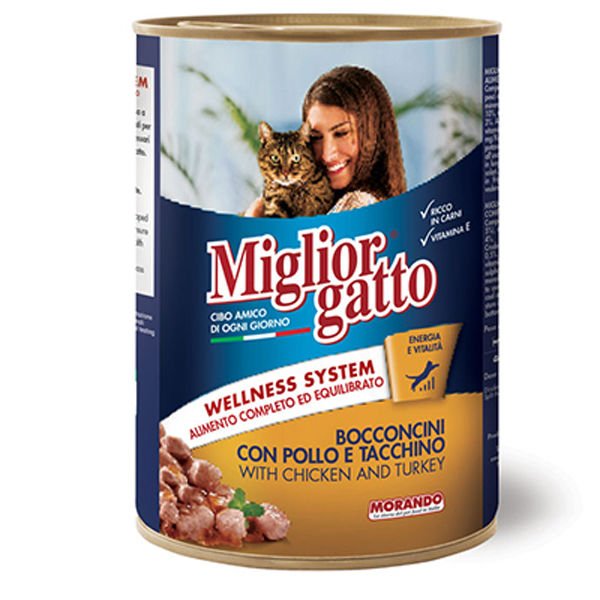 Miglior Tavuk ve Hindili Yetişkin Konserve Kedi Maması 405 Gr