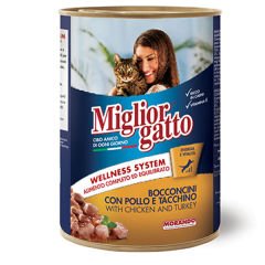 Miglior Tavuk ve Hindili Yetişkin Konserve Kedi Maması 405 Gr