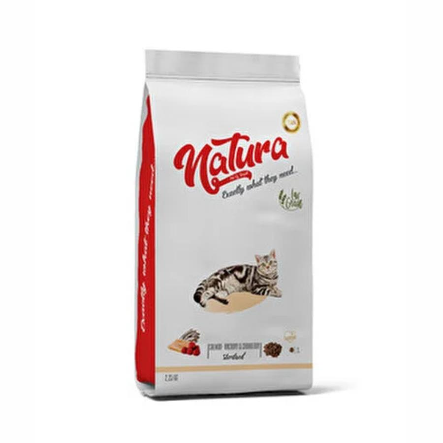 Natura Premium Tavuklu Hindili Yaban Mersinli Düşük Tahıllı Kısırlaştırılmış Yetişkin Kedi Maması 2 kg