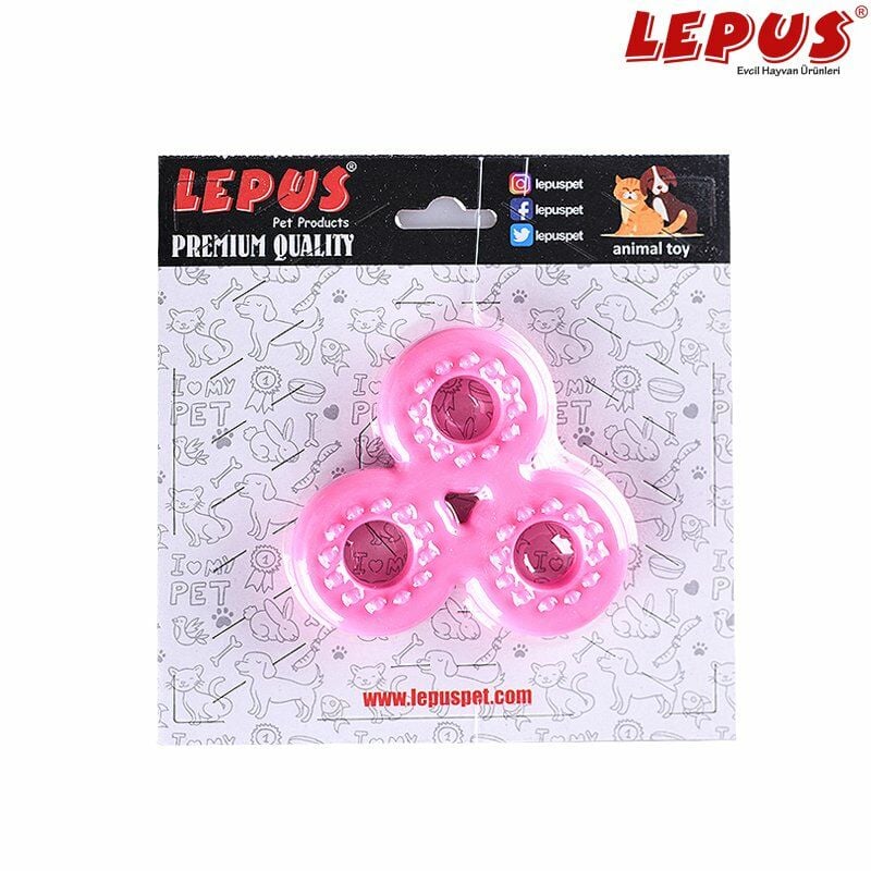 Lepus Ağız ve Diş Sağlığı İçin Stres Çarkı Köpek Oyuncağı Pembe 13x7h cm