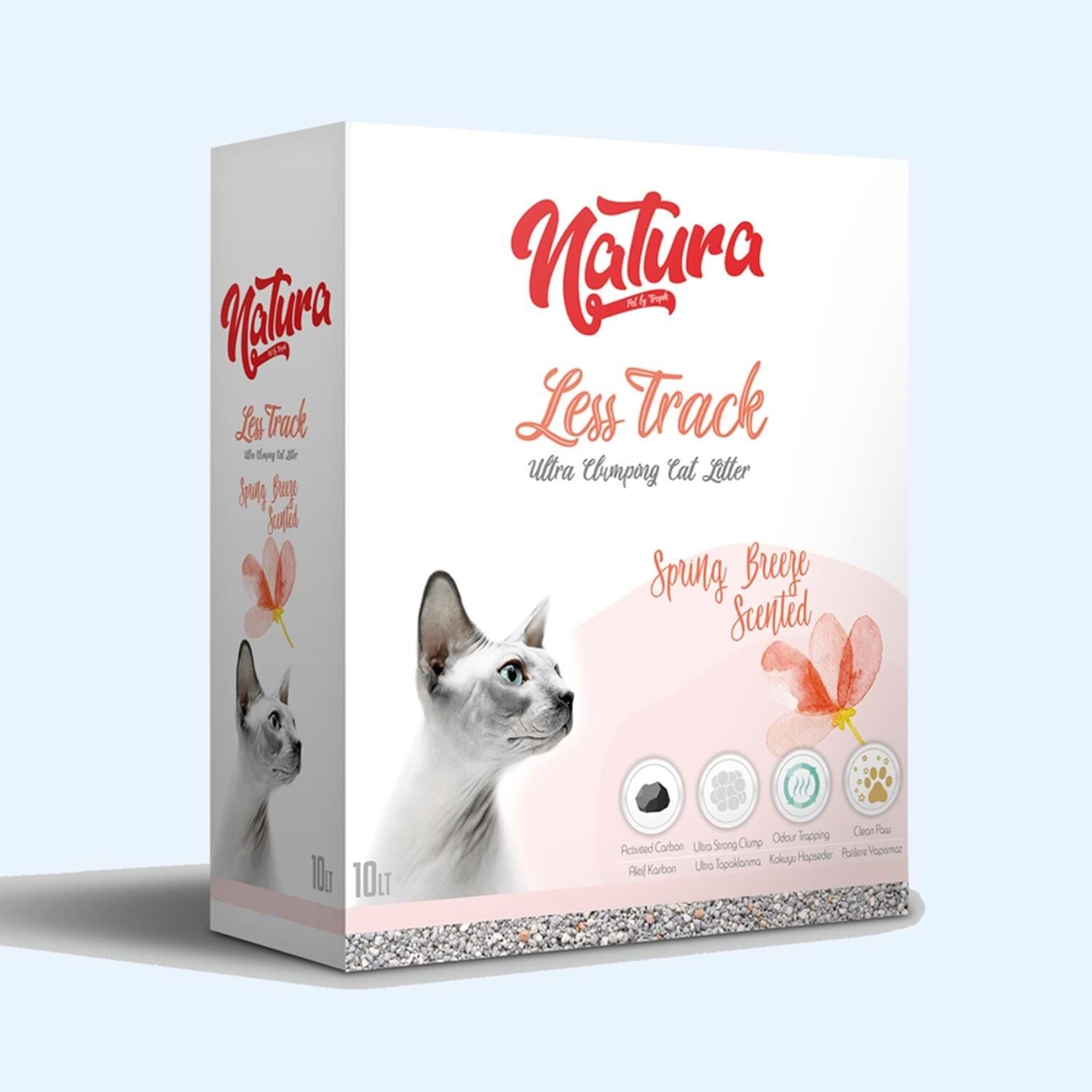 Natura Less Track Bahar Kokulu Topaklaşan Kedi Kumu 10 lt