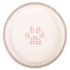Flamingo Mylo Seramik Kedi ve Köpek Mama ve Su Kabı Bej/Beyaz 180 Ml 15 Cm