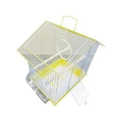 Dayang İki Kapılı Çatılı Muhabbet Kuş Kafesi Sarı 30x23x39 Cm
