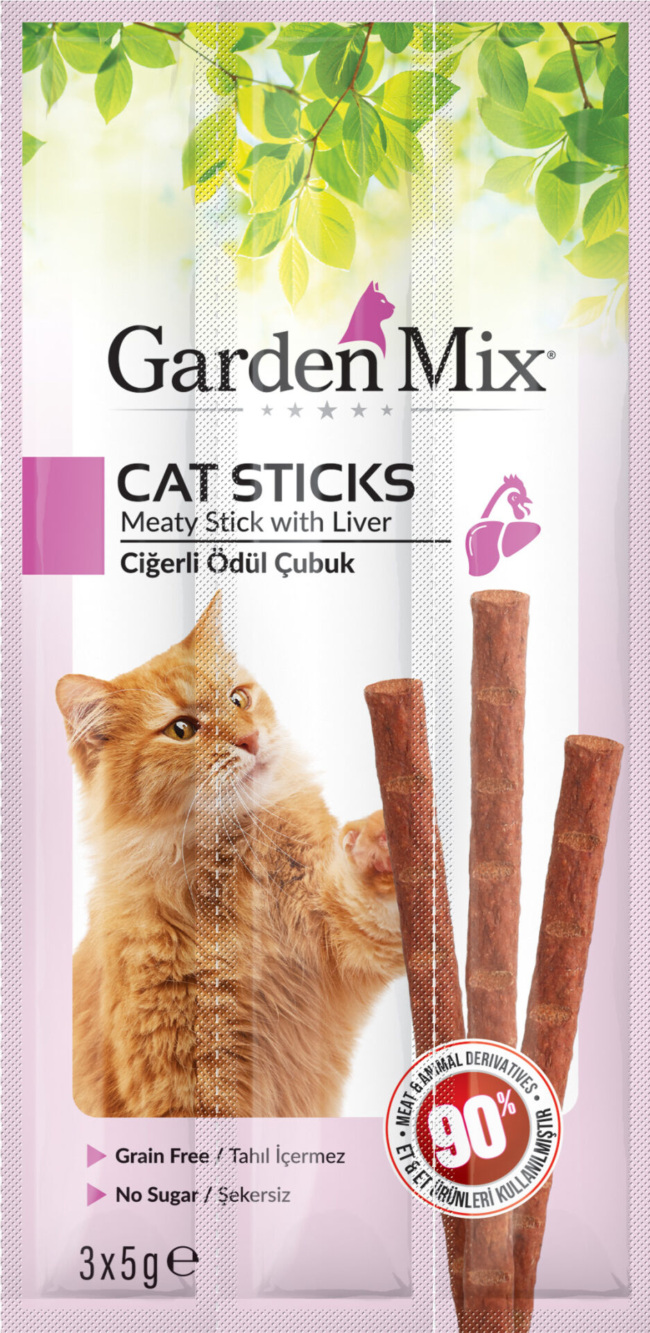 Garden Mix Ciğerli Kedi Stick Ödül 3 X 5 gr