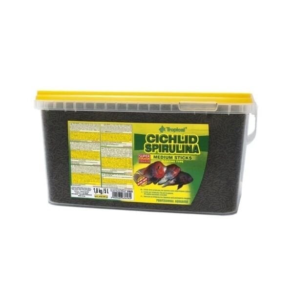 Tropical Cichlid Spırulına Sticks Cichlid Balıkları için Spırulına Algli Çubuk Balık Yemi Medium 10 Lt 3.6 Kg