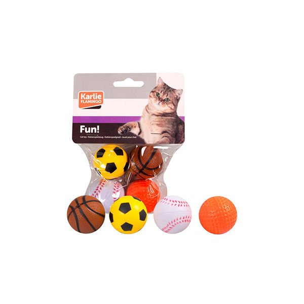 Karlie Kedi ve Köpek Sünger Top Oyuncak 4 Cm 4 Adet