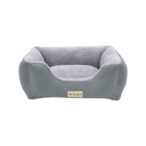 Pet Comfort Echo Mirinda Peluş Kedi ve Köpek Yatağı Açık Gri/Gri Small 60x50 Cm