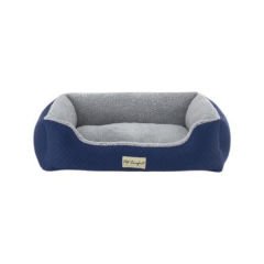 Pet Comfort Bravo Duo Mirinda Peluş Kedi ve Köpek Yatağı Gri/Mavi Medium 75x60 Cm