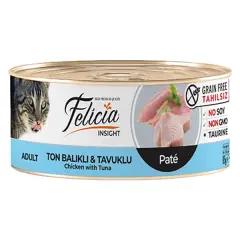Felicia Tahılsız Ton Balıklı Tavuklu Kıyılmış Yetişkin Konserve Kedi Maması 1 Adet 85 Gr