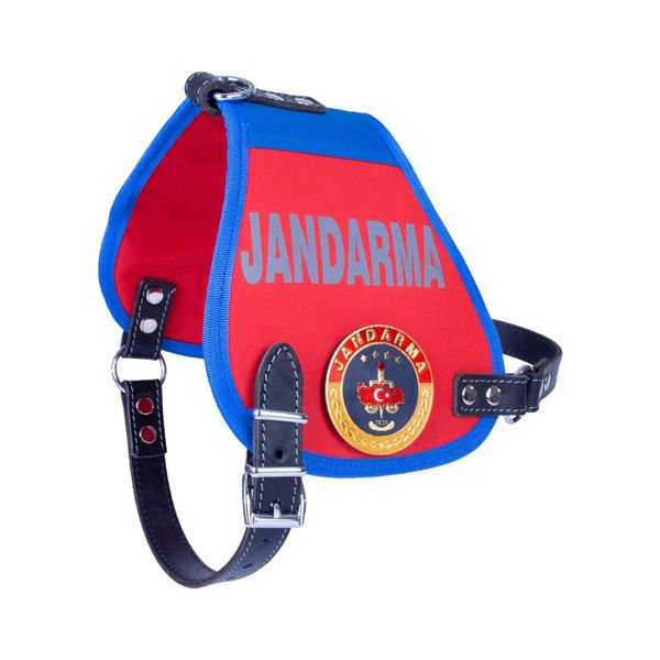 Doggie Görevli Köpek Jandarma Armalı Üniforma Köpek Göğüs Tasması Xlarge Kırmızı 2.5x70-80 Cm