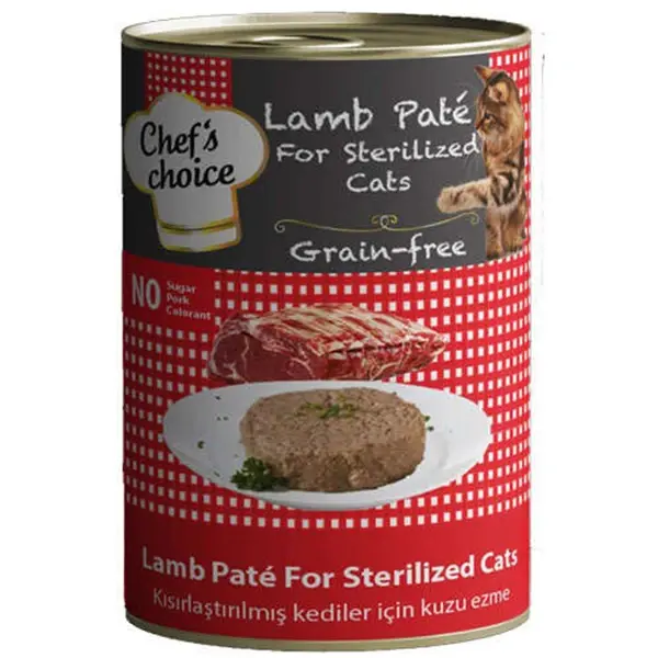 Chefs Choice Kıyılmış Kuzulu Kısırlaştırılmış Yetişkin Konserve Kedi Maması 1 Adet 400 Gr