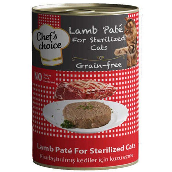 Chefs Choice Kıyılmış Kuzulu Kısırlaştırılmış Yetişkin Konserve Kedi Maması 400 Gr