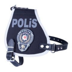 Doggie Görevli Köpek Polis Armalı Üniforma Köpek Göğüs Tasması Xlarge Siyah 2.5x70-80 Cm