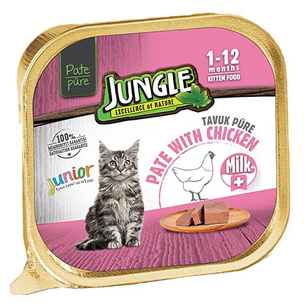 Jungle Sütlü Tavuklu Pate Yavru Konserve Kedi Maması 1 Adet 100 Gr