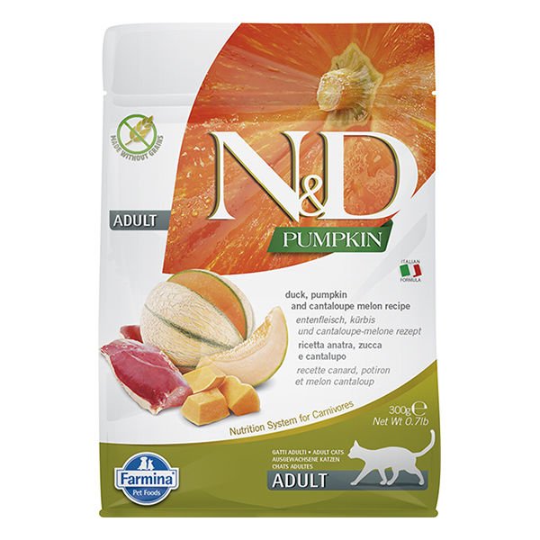 N&D Pumpkin Balkabaklı Ördek ve Kavunlu Yetişkin Kedi Maması 300 Gr