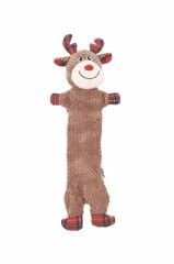 M-Pets Christmas Prancer İnek Şeklinde Peluş Kedi ve Köpek Oyuncağı 54x20x10 Cm Kahverengi