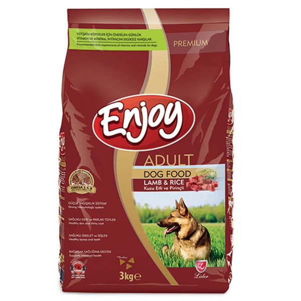 Enjoy Kuzulu ve Pirinçli Yetişkin Köpek Maması 3 Kg