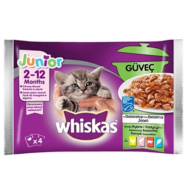 Whiskas Pouch Yavru Junior Güveç Konserve Kedi Maması 4x85 Gr