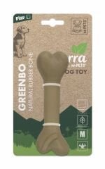 M-Pets Greenbo Natural Kemik Kauçuk Köpek Oyuncağı 15x4.5x3.5 Cm Medium Krem
