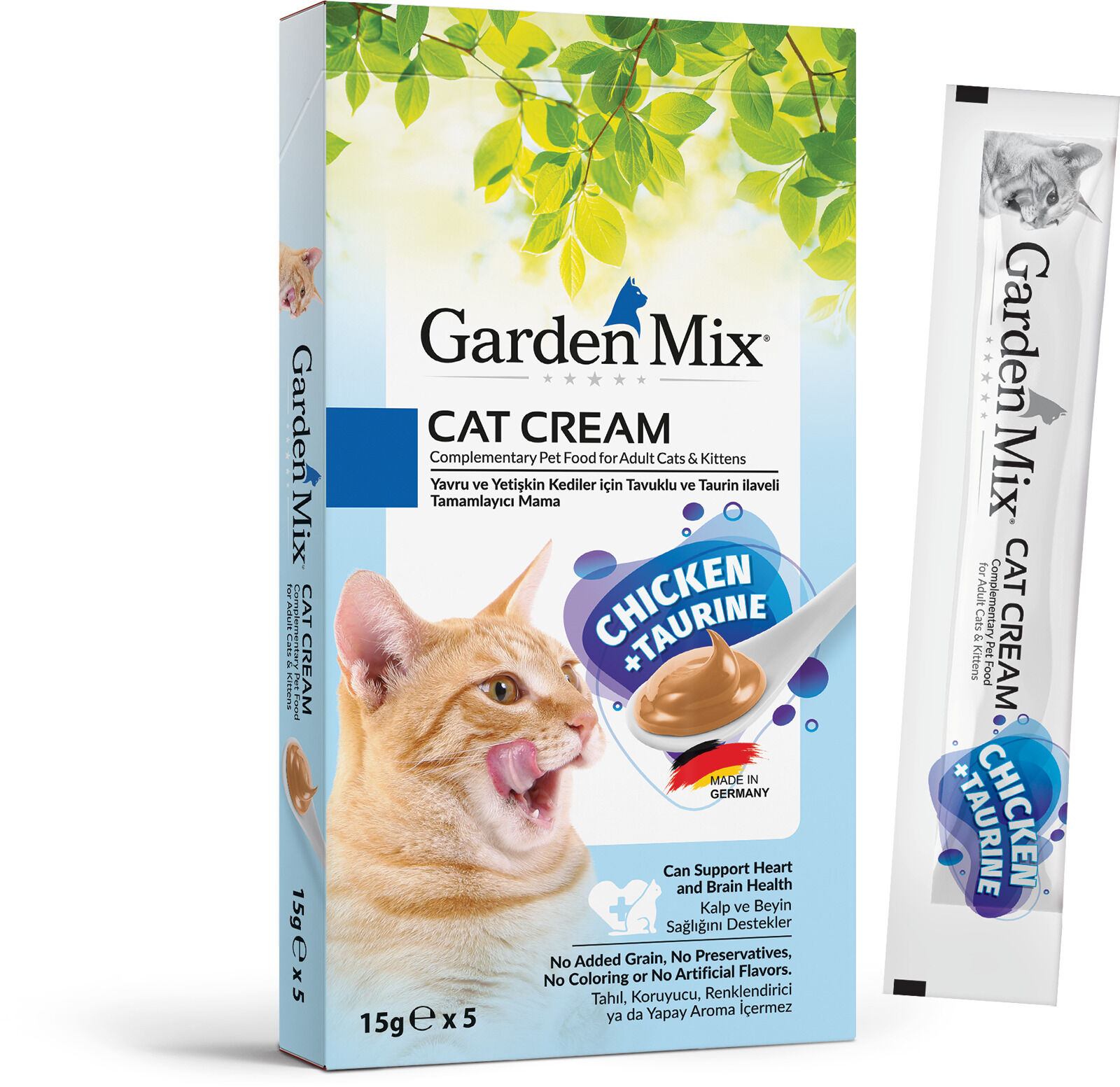 Garden Mix Kedi Kreması Tavuk + Taurin 15 gr X 5 Adet