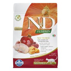 N&D Pumpkin Balkabaklı Bıldırcın ve Narlı Kısırlaştırılmış Kedi Maması 300 Gr