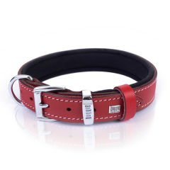Doggie Konfor Deri İsimlikli Köpek Boyun Tasması Medium Kırmızı 2.5x37-45 Cm